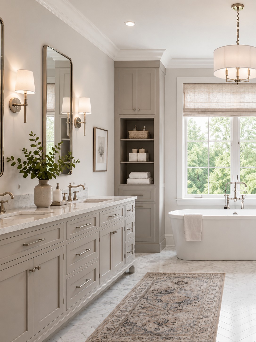 Refined Transitional bathroom